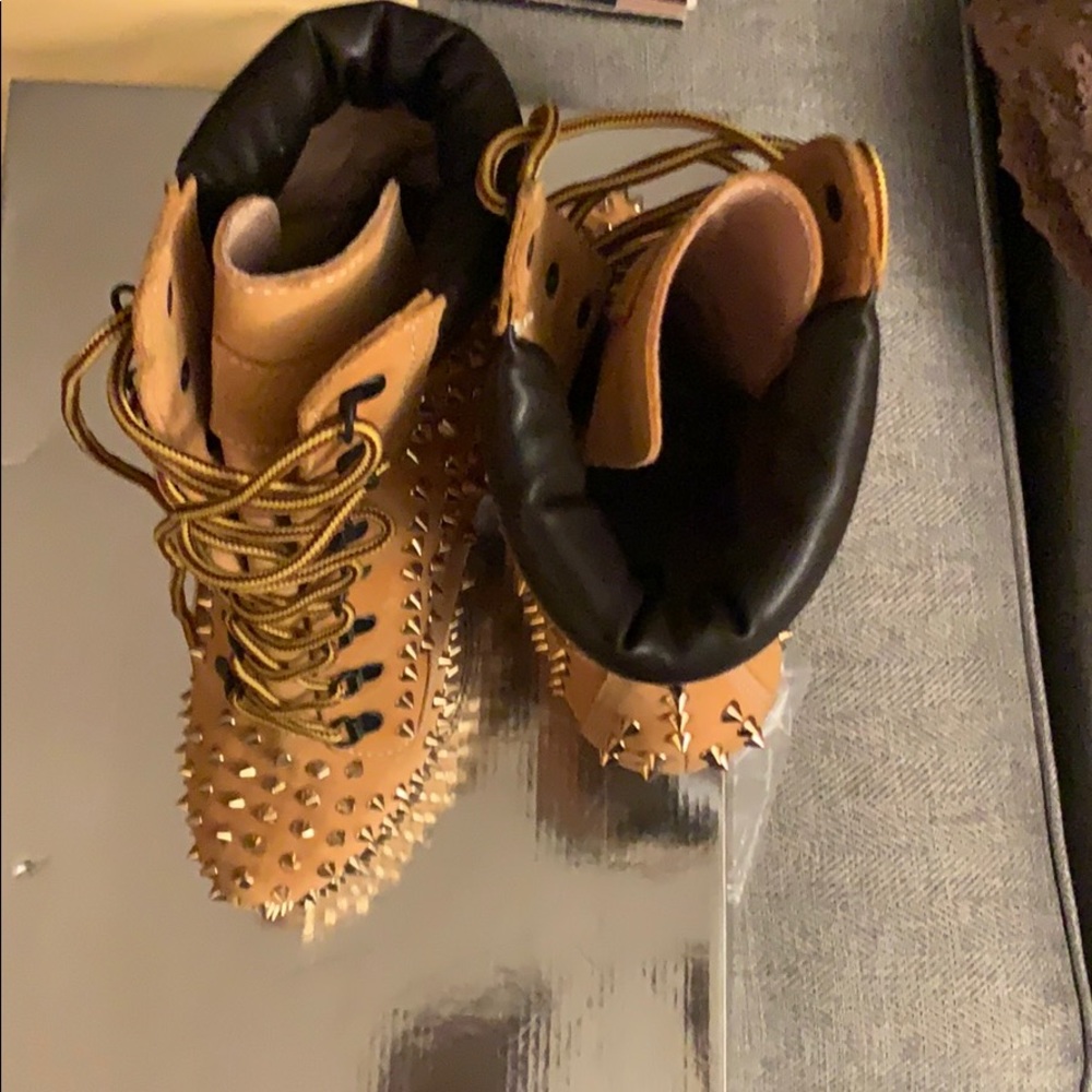 ZigiGirl studded tan boots